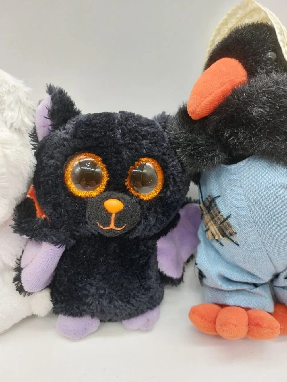 Ty Beanie Boos Cat Ghost Bat Scarecrow Lot Of 4 Plush Stuffed Animal Halloween